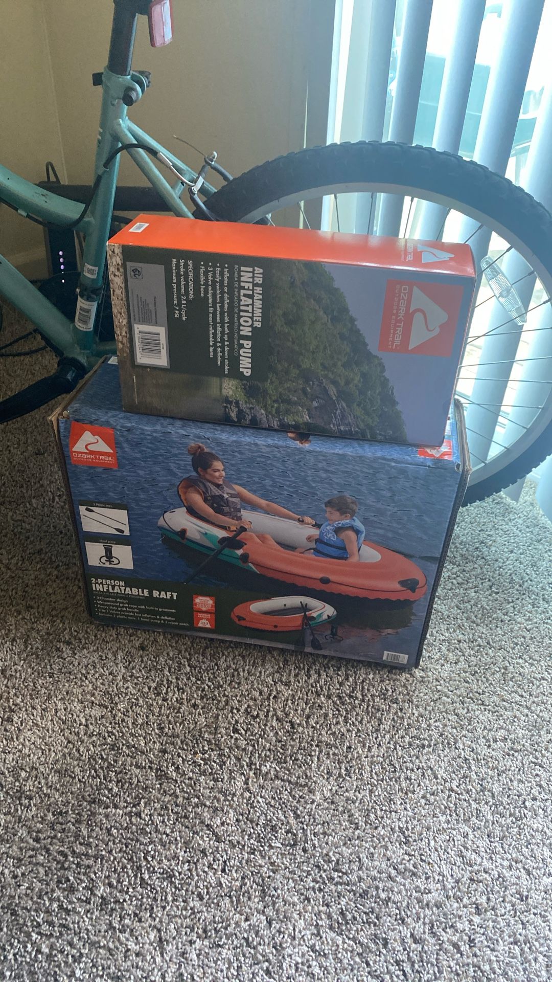 Ozark Pump And Inflatable Raft Brand new In Box