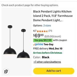 Black Pendant Lights 2ct