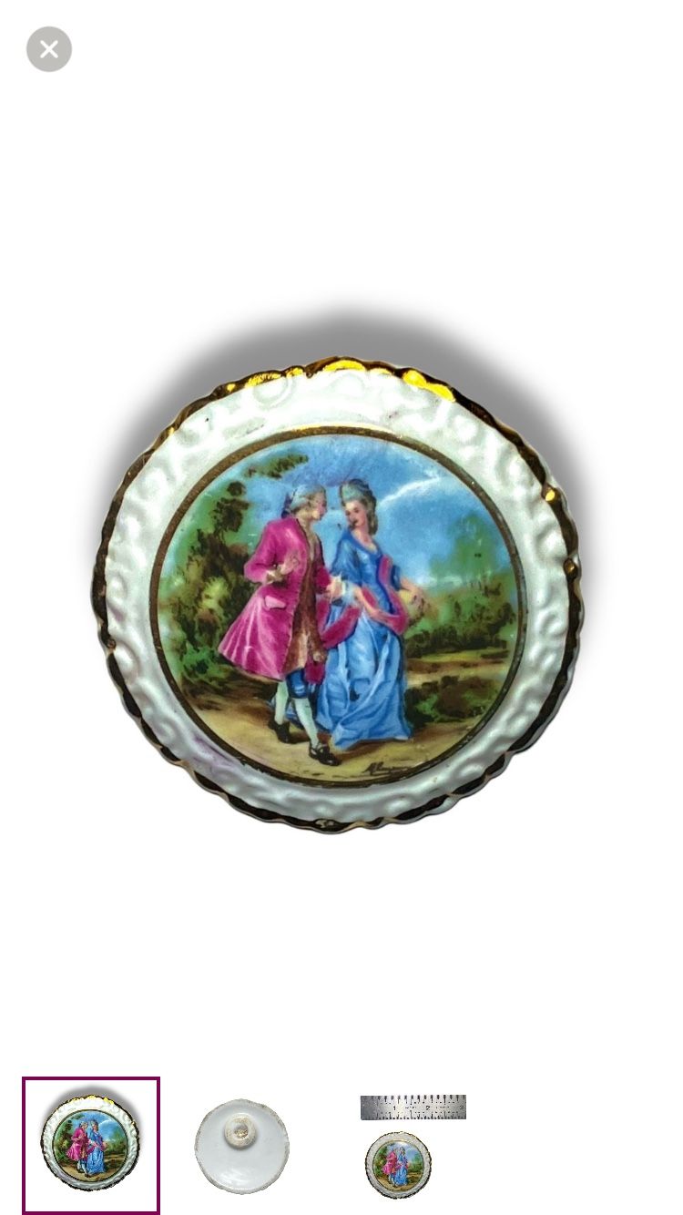 Vintage Porcelain Coalport Brooch.
