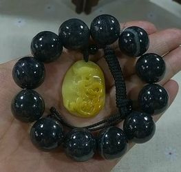 Burmese icy type A jadeite jade lucky Bracelet and pendant.