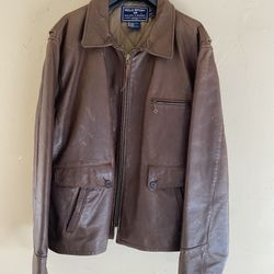 Ralph Lauren Men’s Vintage Bomber Leather Jacket 