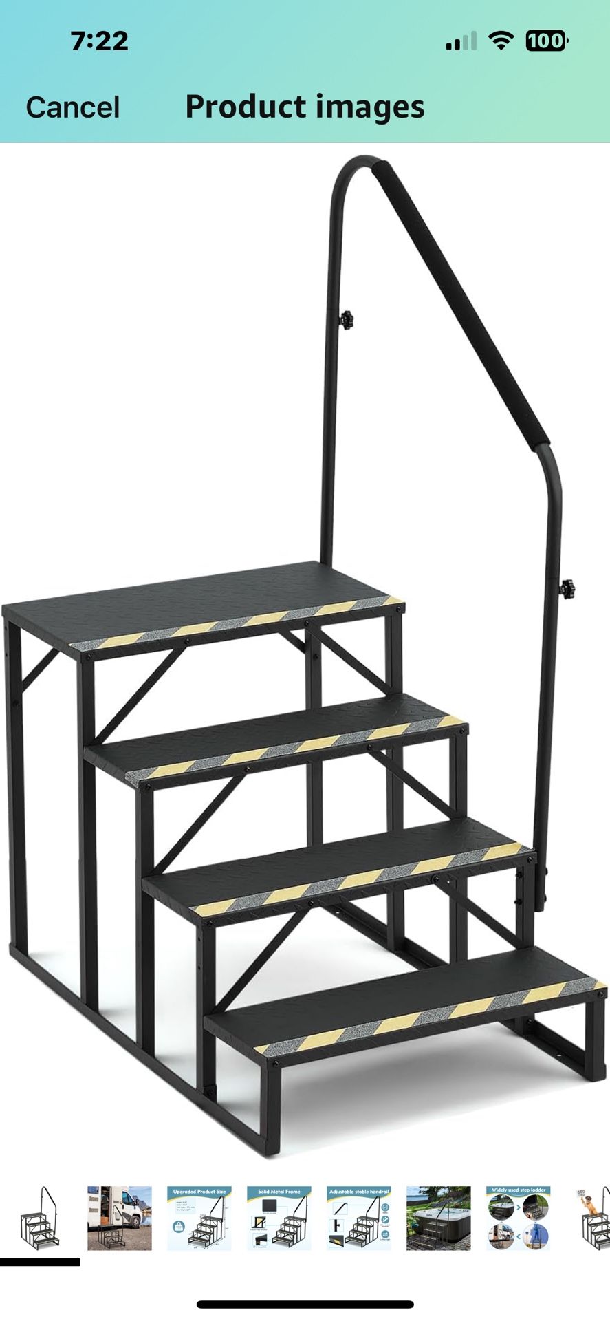 RV 4 Step With Rail And Anti Skid