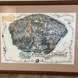Vintage Framed Disneyland Park Map – Large Wall Art