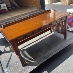 Solid Wood Desk And Book Shelf 