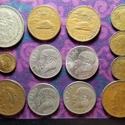 12 Piece Set of Vintage Coins From Mexico
