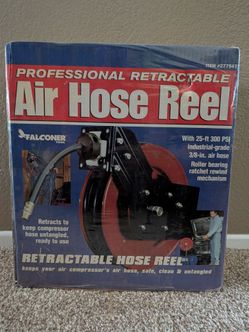 Retractable Air Compressor Hose Reel w/Hose