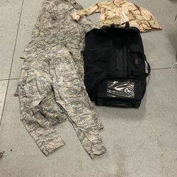Air Force Military Pants, Coat, Bag 