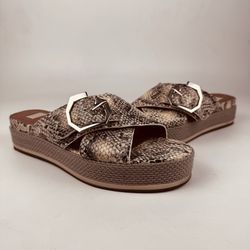 Louise et Cie Lo-Cassia - Size 9.5M - Snake Print Platform Slide Sandals
