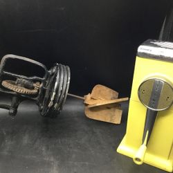 Antique Wood Paddle Butter Turn And 1950 Ice Crusher 