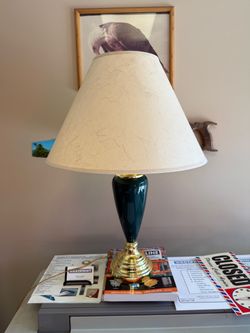 Emerald Green & Brass Table Lamp