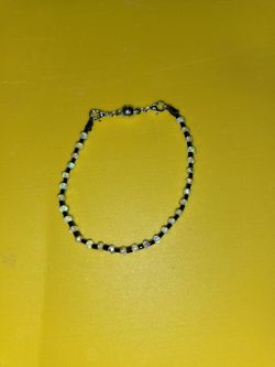 Crystal and Black Bead Bracelet