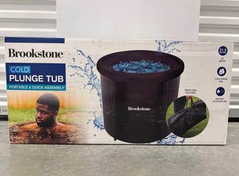 Brookstone Portable Ice Bath Cold Plunge Water Therapy Tub Plastic Cover Recover