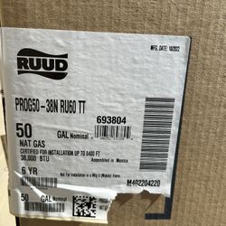 Brand New 50 Gallon Gas Water Heater For Sale.