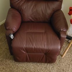 Burgundy Leather Electric Recliner 