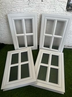 New garage door white Glass Cabinet Doors Set of 4