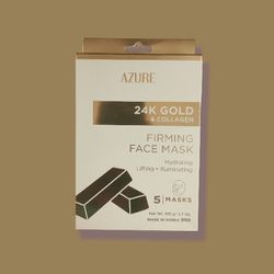 Azure 24k Gold & Collagen Firming Face Mask- 5 Pack
