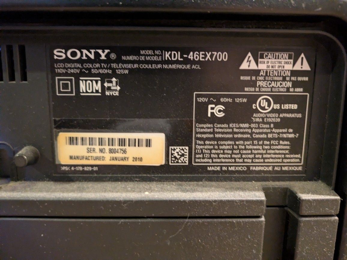 Sony TV Kdl 46ex700
