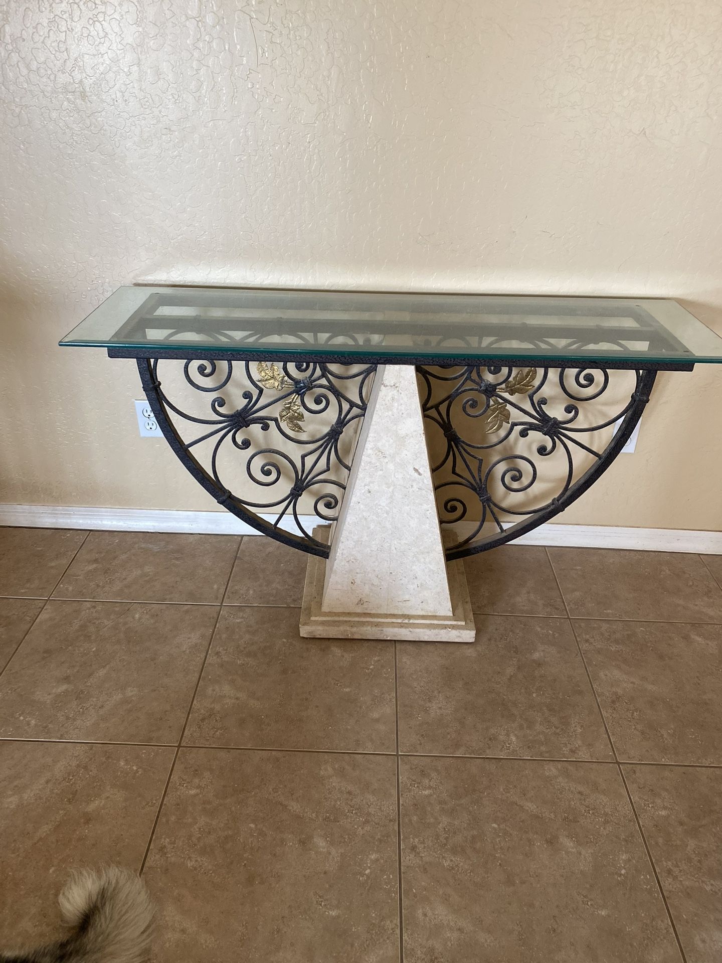 Console Table With Iron And Glass