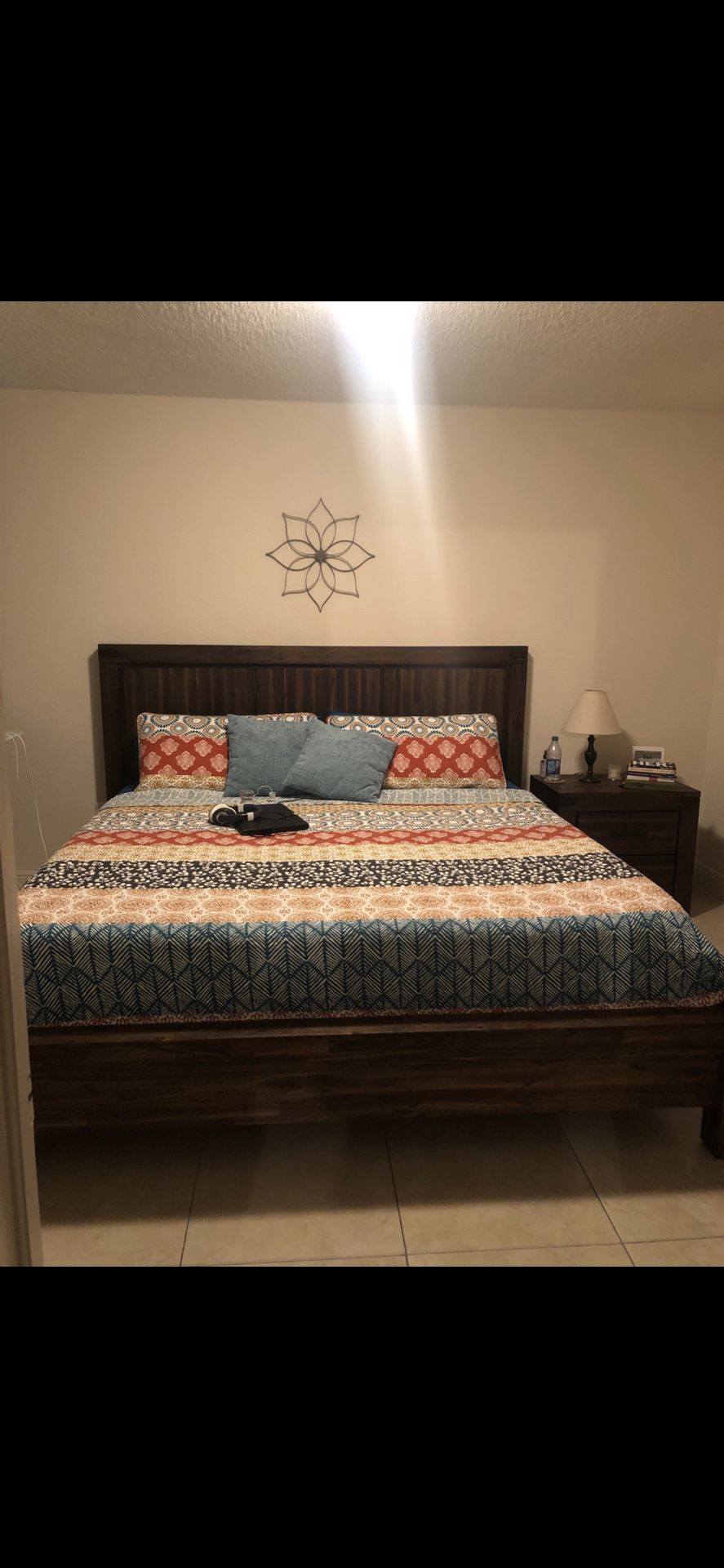 Solid Wood KING Size Bedroom Set (City Furniture - Great Quality) - (Mattress Available If You Want It)