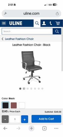 Leather chair with wheels