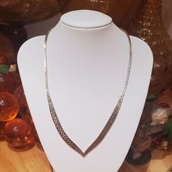 Vintage Sterling Silver Italian Mesh Necklace 16"