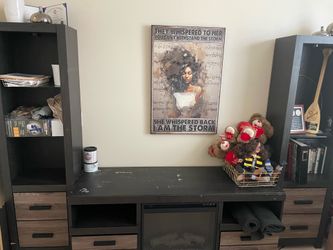 Used Entertainment System With Built in Fireplace