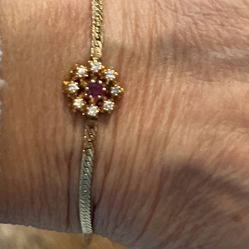 Vintage 14k Ruby And Diamond Bracelet $225