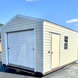 Shed Stores Space W Rolling Doors And Door 12x16