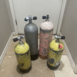 scuba dive tanks lot of 4