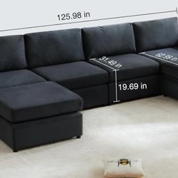 Black Versatile Sectional Couch