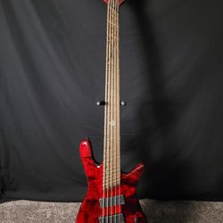 Spector NS Dimension 5 Bass Guitar - Inferno Red Gloss