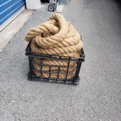 2" thick 65ft. natural hemp tug a rope