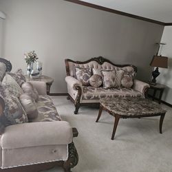 Victorian 3 Piece Soft Set with Side & center tables