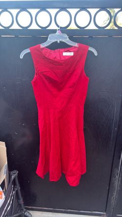 Women's Ruby Red Sleeveless Skater Dress with Back Zipper