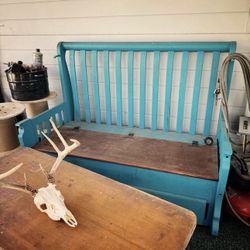 Farmhouse Storage Bench – Solid Wood – Lift Top – $ 199