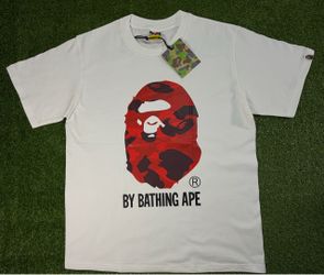 White and Red Camo BAPE Tshirt