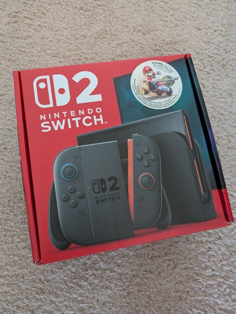 NEW In Hand Nintendo Switch 2 Console With Mario Kart World Game Bundle 