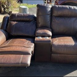 Delivery Available Brown Electric Recliner With Cupholder And Storage