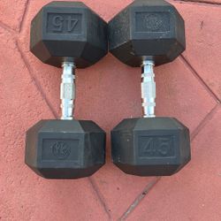 2- 45 Lb Dumbbells 