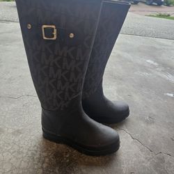 Michael Kors Black Monogram Rain Boots