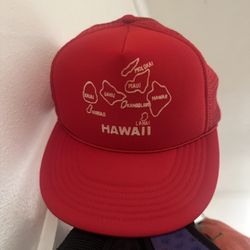 Vintage Hawaii Islands Red Snapback Foam Mesh back Trucker Cap Hat