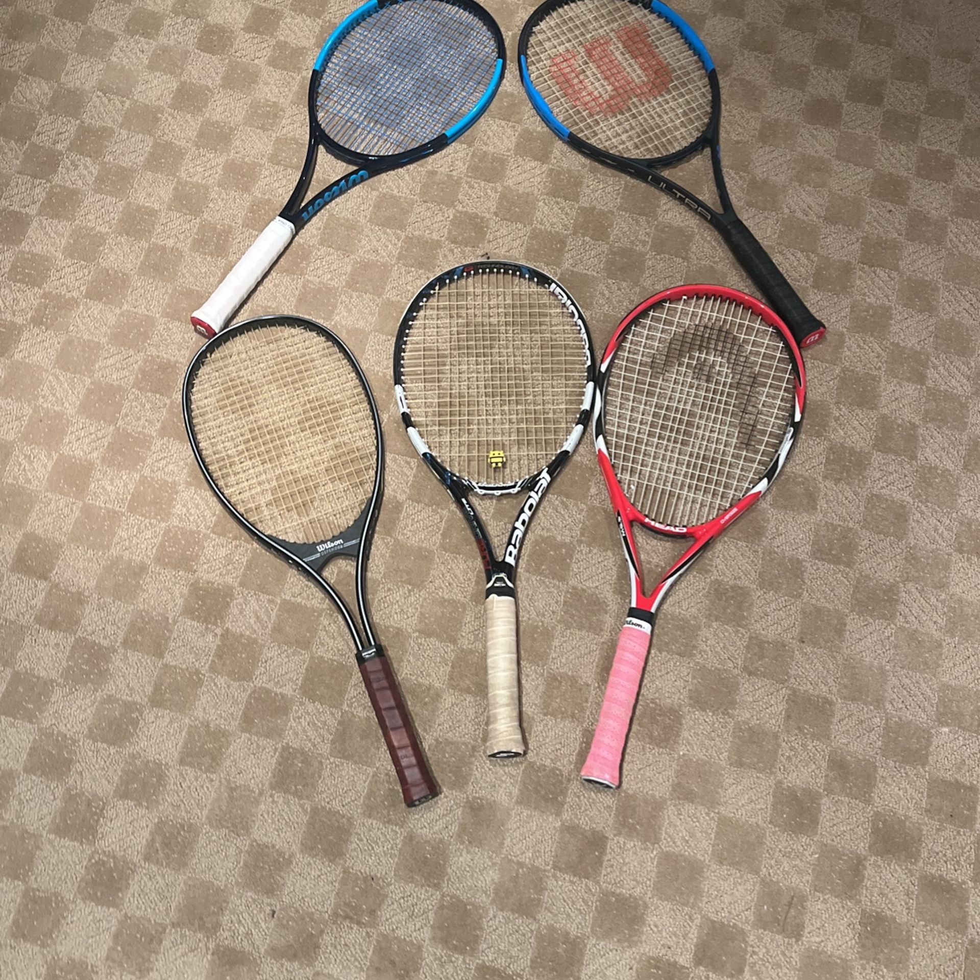 Tennis rackets (different price for each racket!)