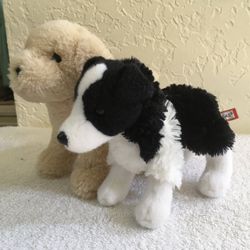 Pair of 2 Douglas Border Collie and Labrador small plush toys