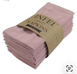 Mixweer Set of 35 Pink Cloth Linen Napkins Bulk Reusable Cotton Dinner Napkin 15 × 15Inch