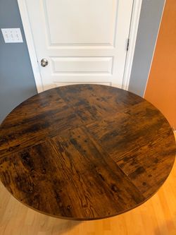 Round Rustic Wood Dining Table