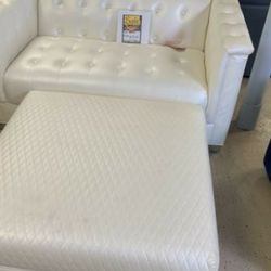 White Leather Sofa and Ottoman $10 down