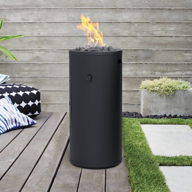 22" Round Metal Outdoor Fire Column - Thresholdâ„¢