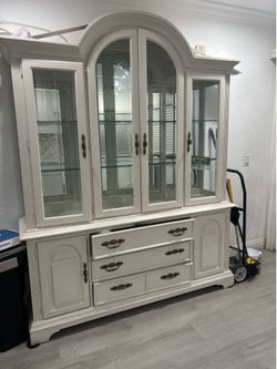 large vintage-style china cabinet