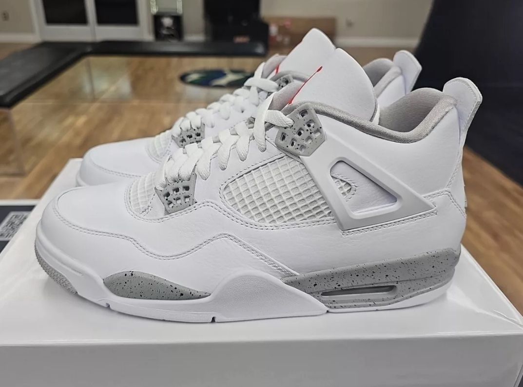 NIKE AIR JORDAN 4 WHITE OREO Sz 9