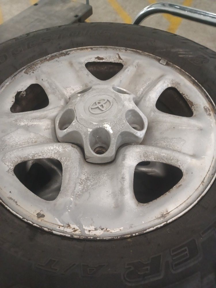20 inch still rims and tires fits Toyota tundra or Toyota Sequoia 2007 through 2017.Make great spare tires and rims ninety dollars each or three hundr